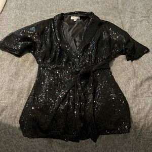 Black Sequin Romper